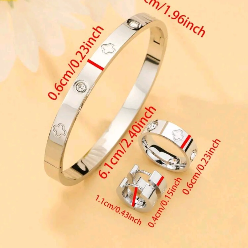 Elegant Silver Bracelet and Ring Set - Picture 5 of 5